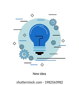 New idea generator flat design style vector concept illustration