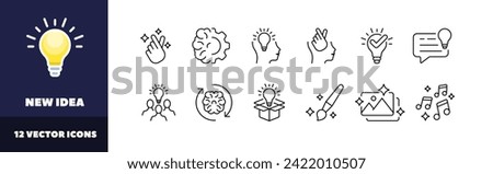 New idea icon set. Linear style. Vector icons