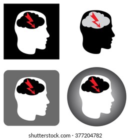 New Idea Icon set. The thoughts and emotions of a person.