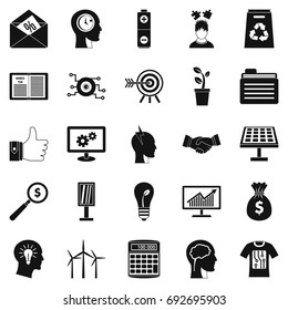 New idea icons set. Simple set of 25 new idea vector icons for web isolated on white background