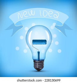 Nueva lámpara de luz de idea con pincel de pintura