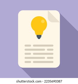 New idea paper icon flat vector. Creative business. Think energy