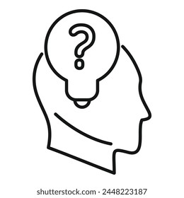 Nuevo Vector de esquema de pregunta de idea. Solución de persona. Enfoque del motivo del proceso