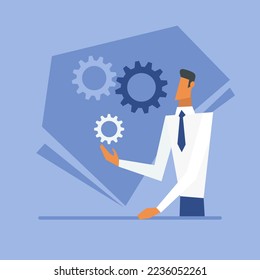 New idea, solution for business.  Business vector illustration in flat style.