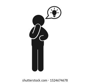 New idea thinking icon, idea generation icon
