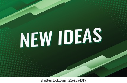 Etiqueta de palabra de nuevas ideas. plantilla de diseño de banner verde para marketing. Promoción de ofertas especiales o venta al por menor. banner de fondo diseño gráfico moderno para tienda, tienda en línea, sitio web, página de inicio