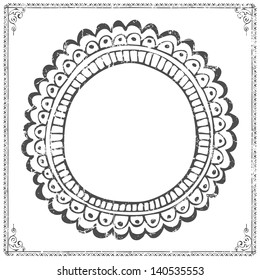 new impressive hand drawn doodle frame vector design useful for any project where a touch of human touch is required white star black edge old elderly ornate swirl mature fashioned painting purity swi