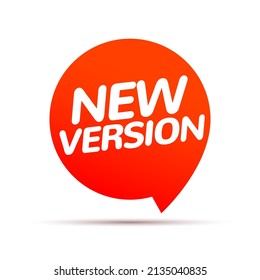 New Improved Edition Version. New Label Banner Icon, Update Vector Red Badge New Version