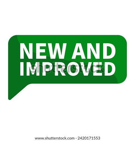 New  Improved Text In Green Rectangle Shape For Update Promotion Business Marketing Social Media Information Announcement

