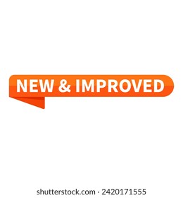 New  Improved Text In Orange Ribbon Rectangle Shape For Update Promotion Business Marketing Social Media Information Announcement
