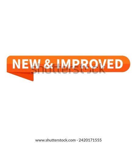 New  Improved Text In Orange Ribbon Rectangle Shape For Update Promotion Business Marketing Social Media Information Announcement
