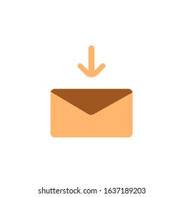 New incoming message on the screen. Flat style icon vector illustration. Receive mail on your mobile. Business and face-to-face communication