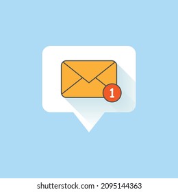 New incoming messages icon in flat style. Envelope with notification vector illustration on isolated background. Email sign business concept.