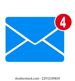 New incoming messages with notification icon. Open mail Envelope with incoming message. unopened unread Message notification alert reminder. Email message sent successfully. Unread email notification.