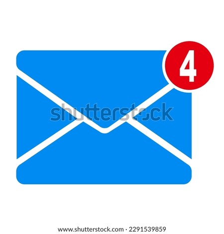 New incoming messages with notification icon. Open mail Envelope with incoming message. unopened unread Message notification alert reminder. Email message sent successfully. Unread email notification.