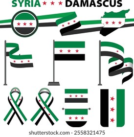 New independent Syrian Flag.Syria 08.12.2024