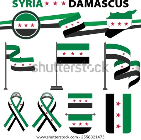 New independent Syrian Flag.Syria 08.12.2024