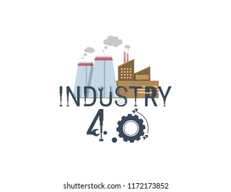 New Industrial Revolution. Industry 4 banner: smart industrial revolution, automation, robot assistants, iot cloud and bigdata