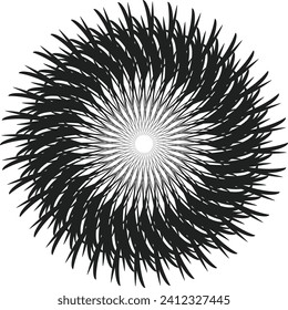 New ink Abstract circle pattern mandala flower floral petal stack. zentangl spirograph modern circular pattern geometric tribal lace motif black white. single art mehendi. Digital textile frame stamp
