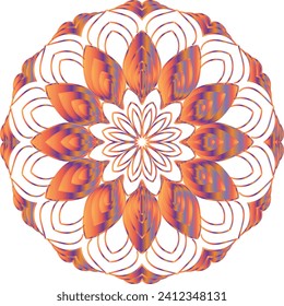 New ink Abstract circle pattern mandala flower floral petal stack. zentangl spirograph modern circular pattern geometric tribal lace motif black white. single art mehendi. Digital textile frame stamp
