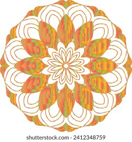 New ink Abstract circle pattern mandala flower floral petal stack. zentangl spirograph modern circular pattern geometric tribal lace motif black white. single art mehendi. Digital textile frame stamp
