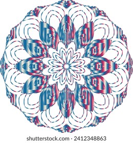 New ink Abstract circle pattern mandala flower floral petal stack. zentangl spirograph modern circular pattern geometric tribal lace motif black white. single art mehendi. Digital textile frame stamp
