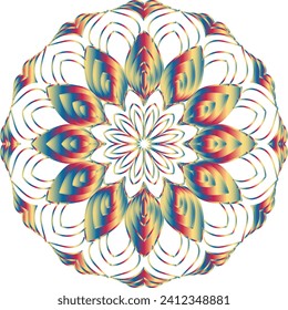 New ink Abstract circle pattern mandala flower floral petal stack. zentangl spirograph modern circular pattern geometric tribal lace motif black white. single art mehendi. Digital textile frame stamp
