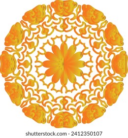 New ink Abstract circle pattern mandala flower floral petal stack. zentangl spirograph modern circular pattern geometric tribal lace motif black white. single art mehendi. Digital textile frame stamp
