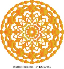 New ink Abstract circle pattern mandala flower floral petal stack. zentangl spirograph modern circular pattern geometric tribal lace motif black white. single art mehendi. Digital textile frame stamp
