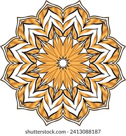 New ink Abstract circle pattern mandala flower floral petal stack. zentangl spirograph modern circular pattern geometric tribal lace motif black white. single art mehendi. Digital textile frame stamp
