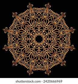 New ink Abstract circle pattern mandala flower floral petal stack. zentangl spirograph modern circular pattern geometric tribal lace motif black white. single art mehendi. Digital textile frame stamp
