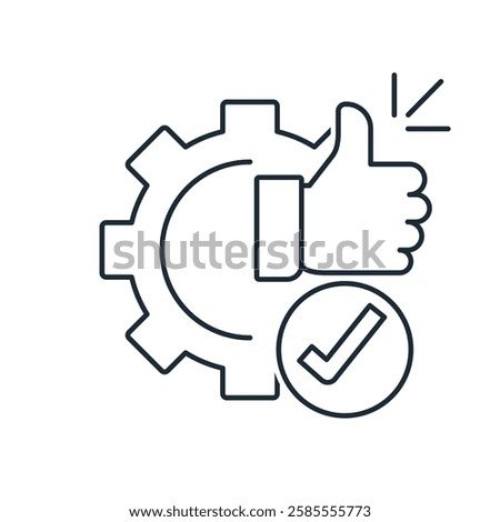 New innovative equipment, technology. Increased opportunities for creativity, business.Vector linear icon isolated on white background.