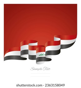 New Iraq red white black wavy flag ribbon concept design template. Premium Iraq flag vector design on abstract red background