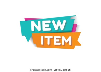New item banner, speech bubble sign icon tag modern word concept vector. Design for web, advertise.