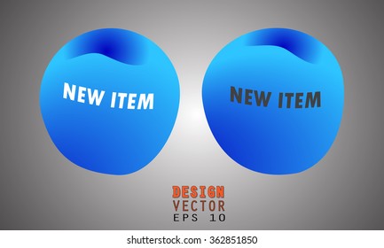 NEW ITEM : set of 2 new fruit imitation glossy colored icons, labels, new gel like style collection, fully editable vector illustration EPS 10