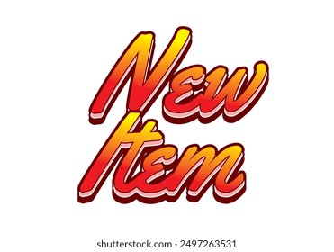 New item. Text effect design in 3D style for print ad purpose