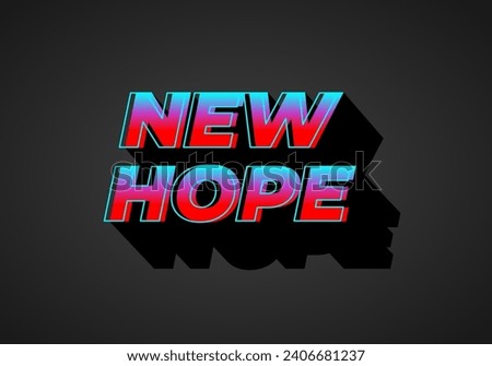 New item. Text effect design in 3D look. Gradient blue red color. Dark background
