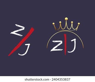  new j z  z j letter logo for company brand identity, travel, logistic, business logo template. Initial red and white  color letter alphabet logo design in 2024