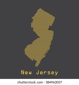 New Jersey abstract dots map. Dotted style. Vector illustration EPS8