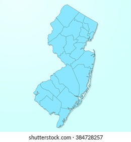 New Jersey blue map on degraded background vector