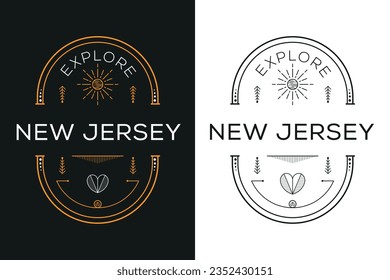 New Jersey City badge Design, Vector illustration.