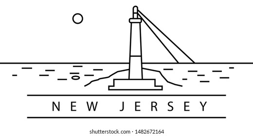 New Jersey city line icon. Element of USA states illustration icons. Signs, symbols can be used for web, logo, mobile app, UI, UX