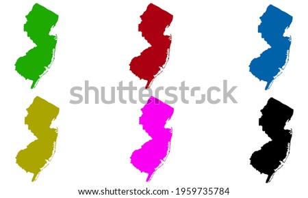 New Jersey city map silhouette design in the United States on white background