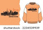 New Jersey city print for t-shirt. Typograpic slogan for t-shirt prints, posters, Mug design and other uses. For t-shirt or other uses pattern.