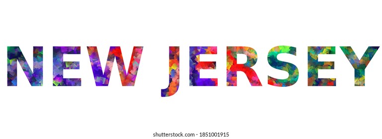 NEW JERSEY. Colorful typography text banner. Vector the word new jersey design
