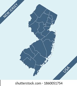 New Jersey counties map blank