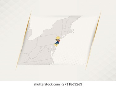 New Jersey Country Map Featuring National Flag Colors. Vector illustration.