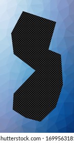 New Jersey geometric map. Stencil shape of New Jersey in low poly style. Classy us state vector illustration.