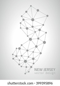 New Jersey grey vector map