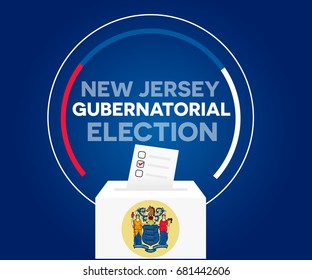 New Jersey Gubernatorial Election, And Democracy Political Process Selecting Governor Or Parliament Member With Election And Referendum. Freedom To Vote Vector Illustration